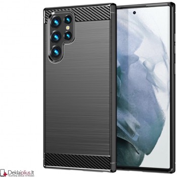 Carbon guminis dėklas - juodas (Samsung S23 Ultra)